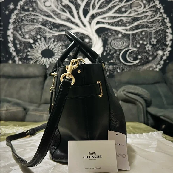 Coach Y2K soho black Leather Carryall crossbody bag Pebbled Leather Satchel - Picture 9 of 17